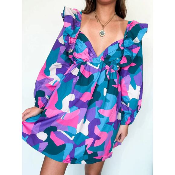 Peach Love California Dresses & Skirts - Peach Love California Colorful Camo Mini Dress